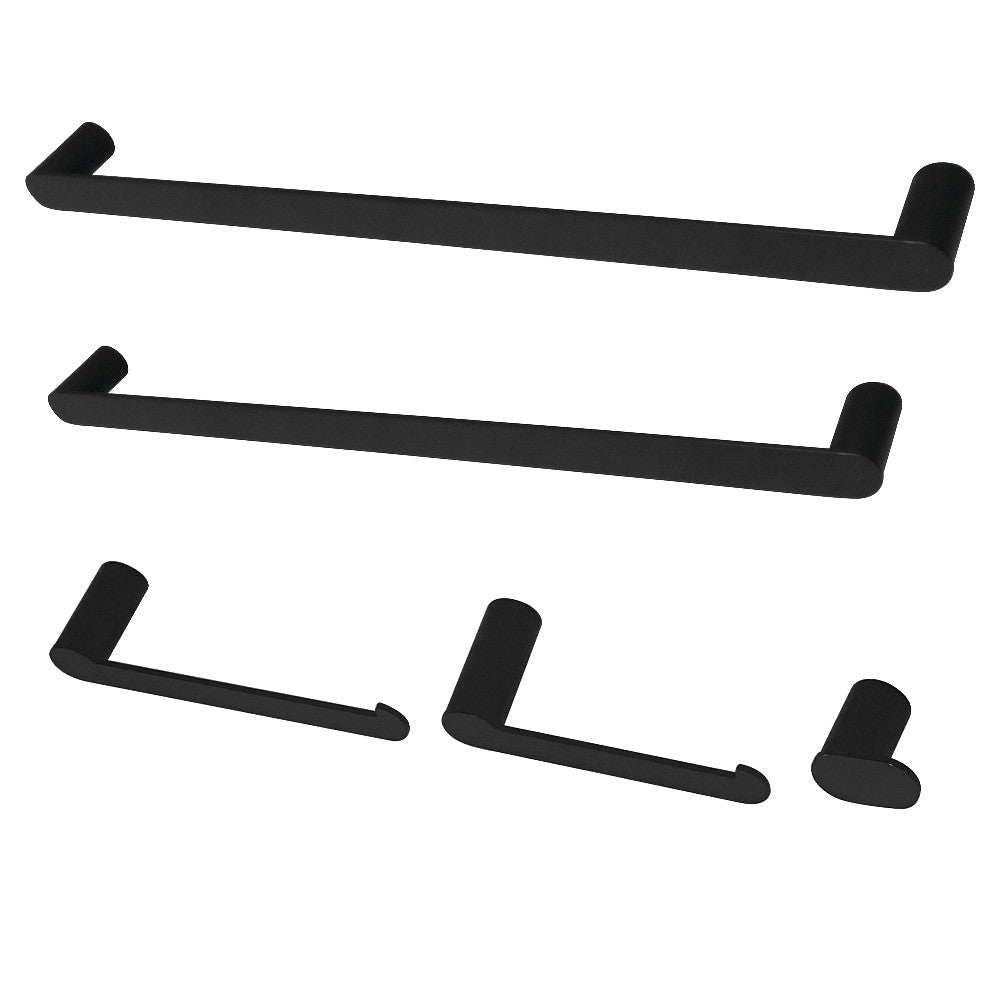 Kingston Brass BAHK6112478MB Dessau 5-Piece Bathroom Accessory Set, Matte Black - BNGBath