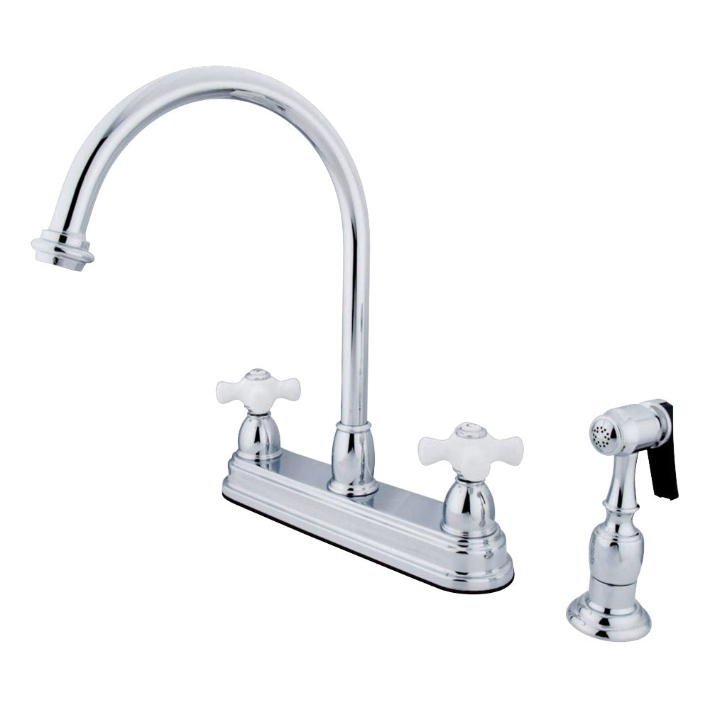 Kingston Brass KB3751PXBS Restoration Centerset Kitchen Faucet, Polished Chrome - BNGBath