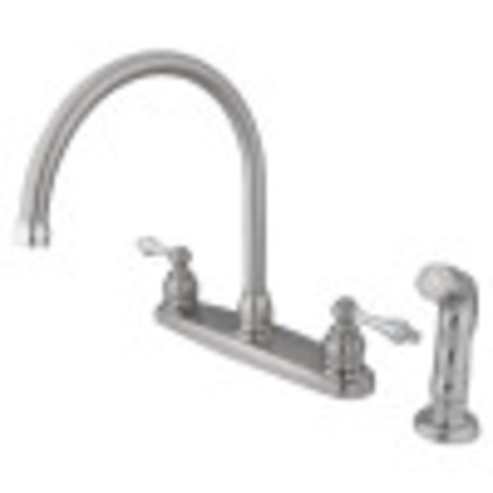 Kingston Brass KB727ALSP Vintage 8-Inch Centerset Kitchen Faucet, Brushed Nickel/Polished Chrome - BNGBath