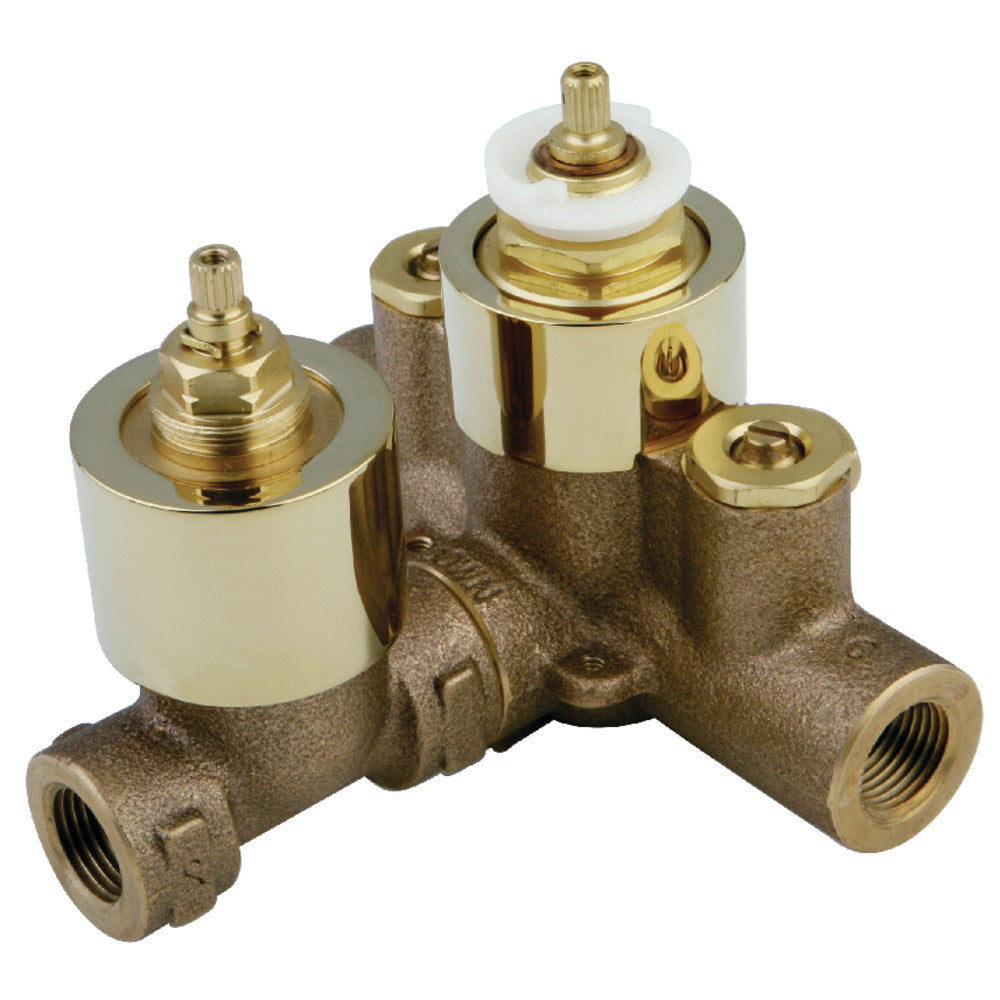 Kingston Brass KS36320V Thermostatic Valve With Volume Control, Polished Brass - BNGBath