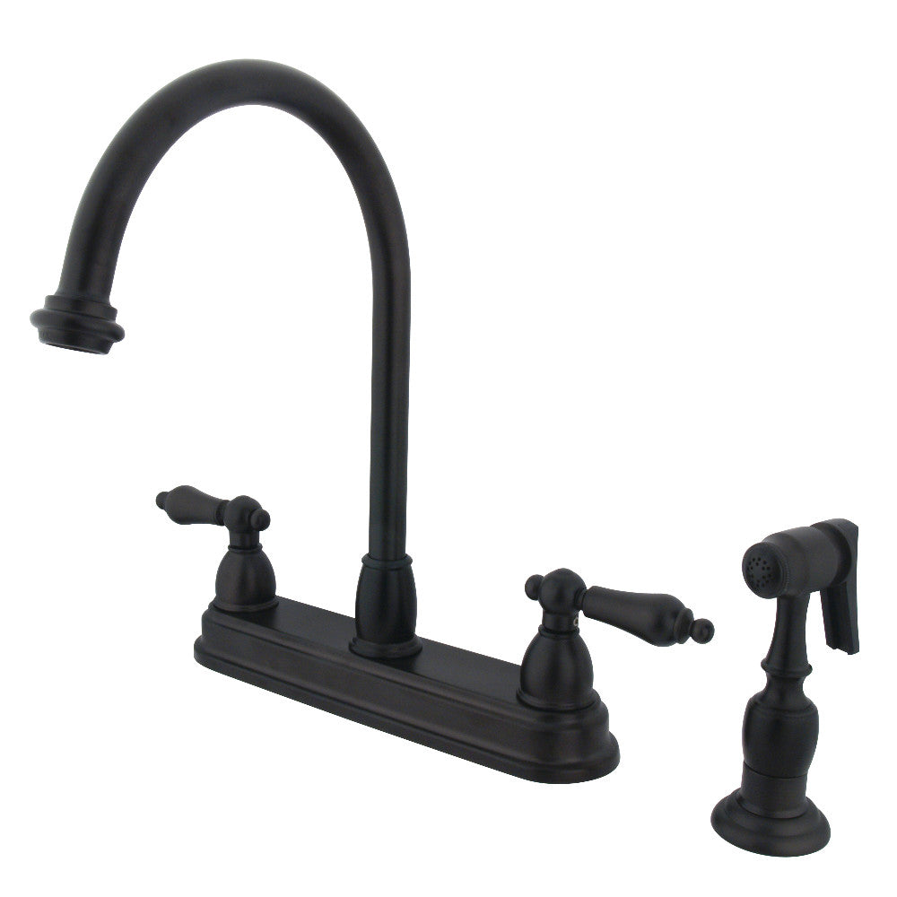 Kingston Brass KB3755ALBS Restoration 8-Inch Centerset Kitchen Faucet, Oil Rubbed Bronze - BNGBath