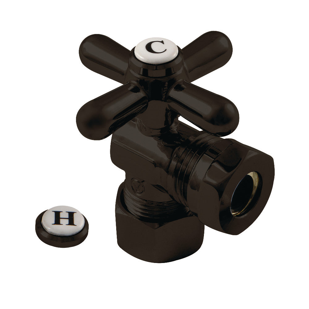 Kingston Brass CC54305X 5/8" OD Comp X 1/2" or 7/16" Slip Joint Angle Stop Valve, Oil Rubbed Bronze - BNGBath