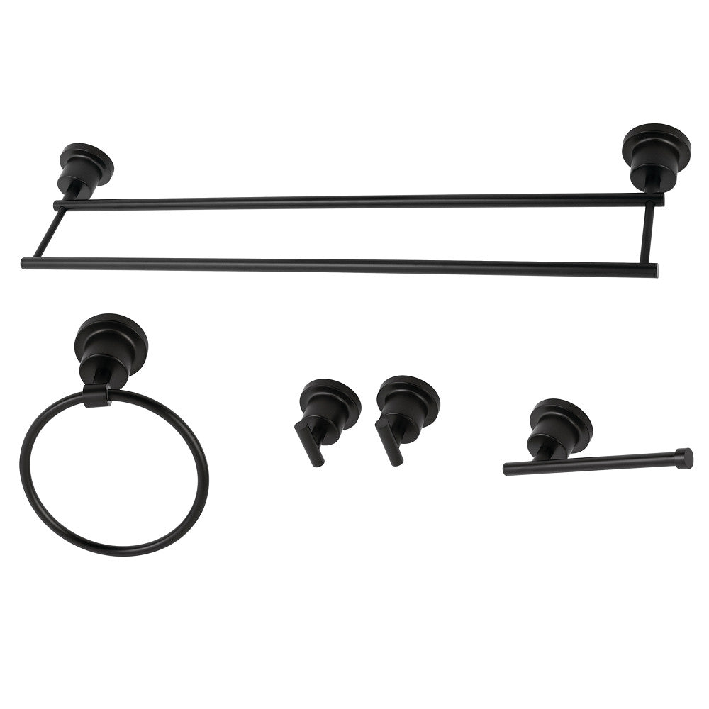 Kingston Brass BAH8213478MB Concord 5-Piece Bathroom Accessory Sets, Matte Black - BNGBath