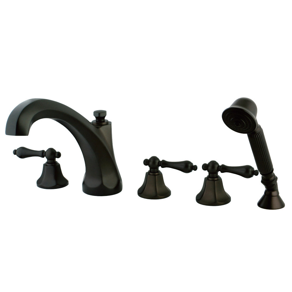 Kingston Brass KS43255AL Metropolitan Roman Tub Faucet with Hand Shower, Oil Rubbed Bronze - BNGBath