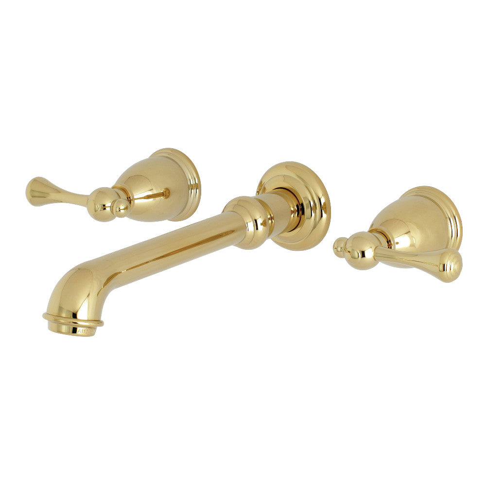 Kingston Brass KS7122BL 8-Inch Center Wall Mount Bathroom Faucet, Polished Brass - BNGBath