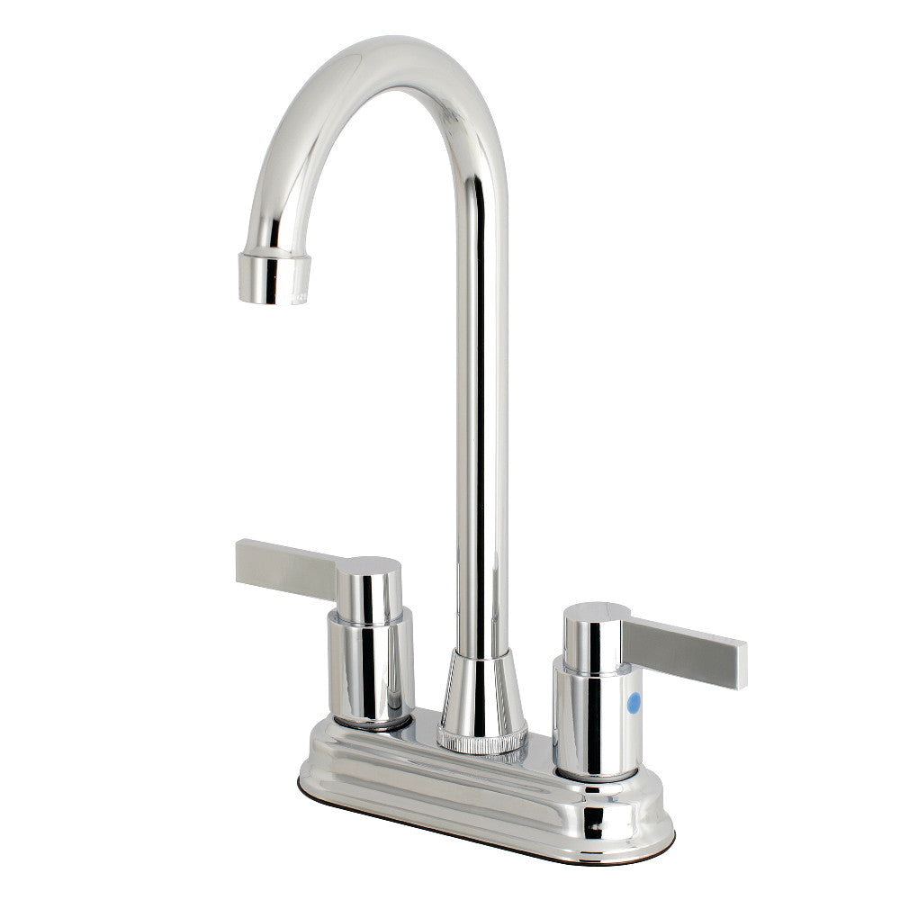 Kingston Brass FB491NDL 4-Inch Centerset High-Arch Bar Faucet, Polished Chrome - BNGBath