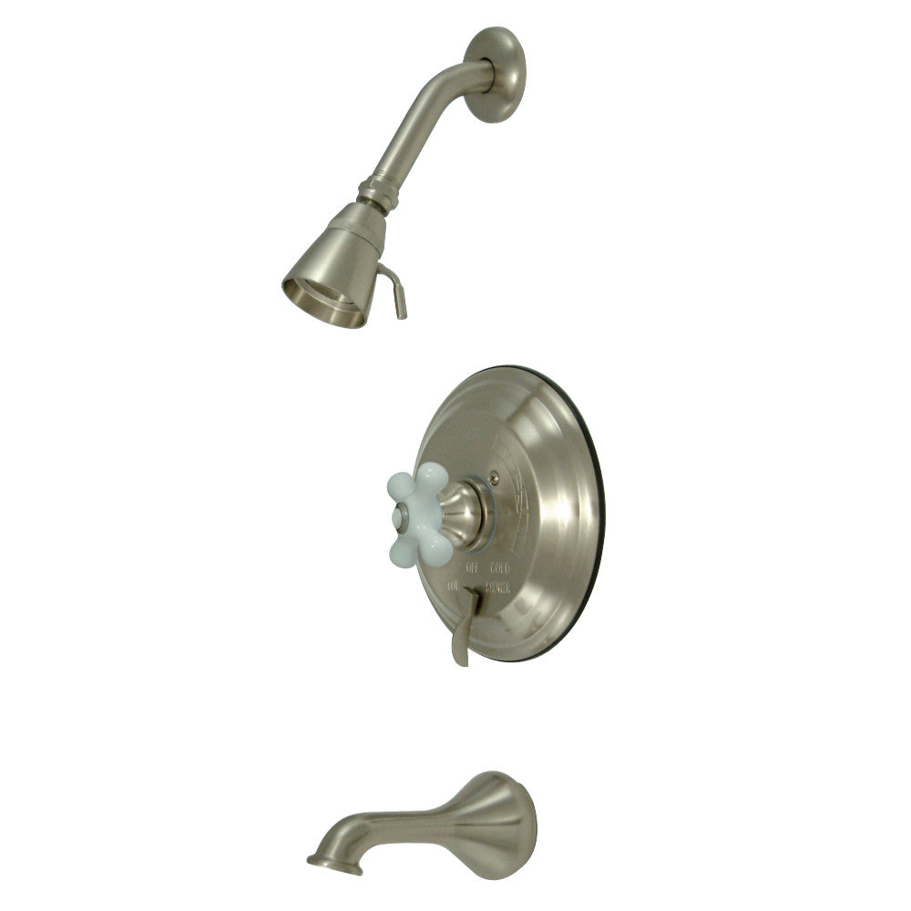 Kingston Brass KB36380PX Restoration Tub & Shower Faucet, Brushed Nickel - BNGBath