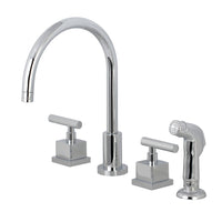 Thumbnail for Kingston Brass KS8721CQL Widespread Kitchen Faucet, Polished Chrome - BNGBath