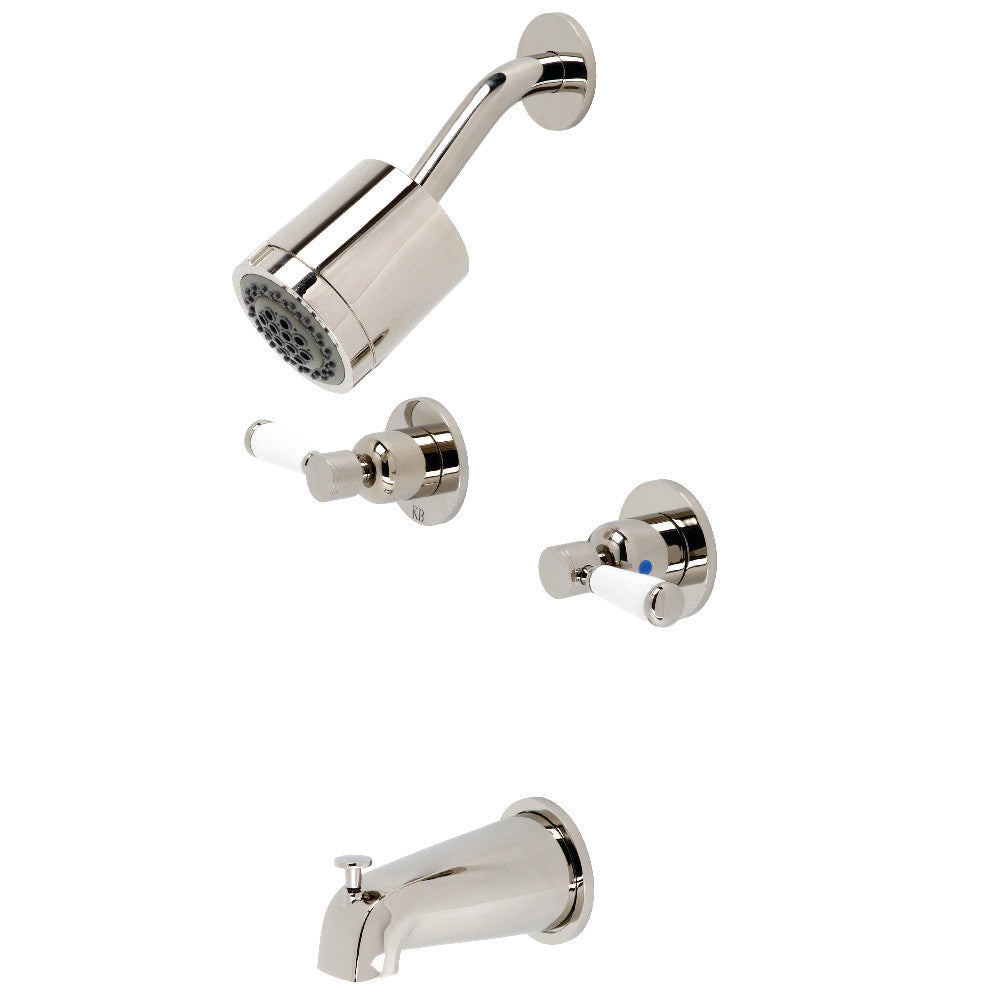 Kingston Brass KBX8146DPL Paris Two-Handle Tub and Shower Faucet, Polished Nickel - BNGBath