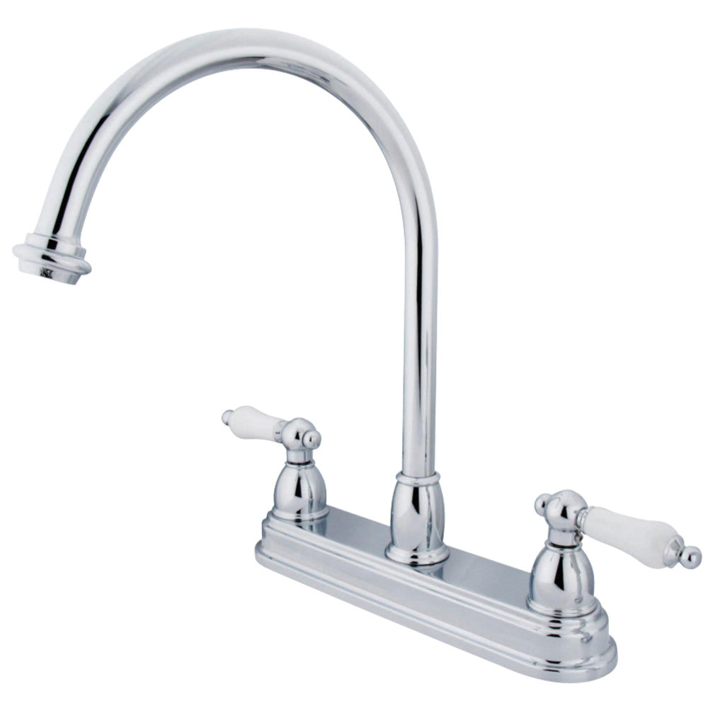 Kingston Brass KB3741PL Restoration Centerset Kitchen Faucet, Polished Chrome - BNGBath