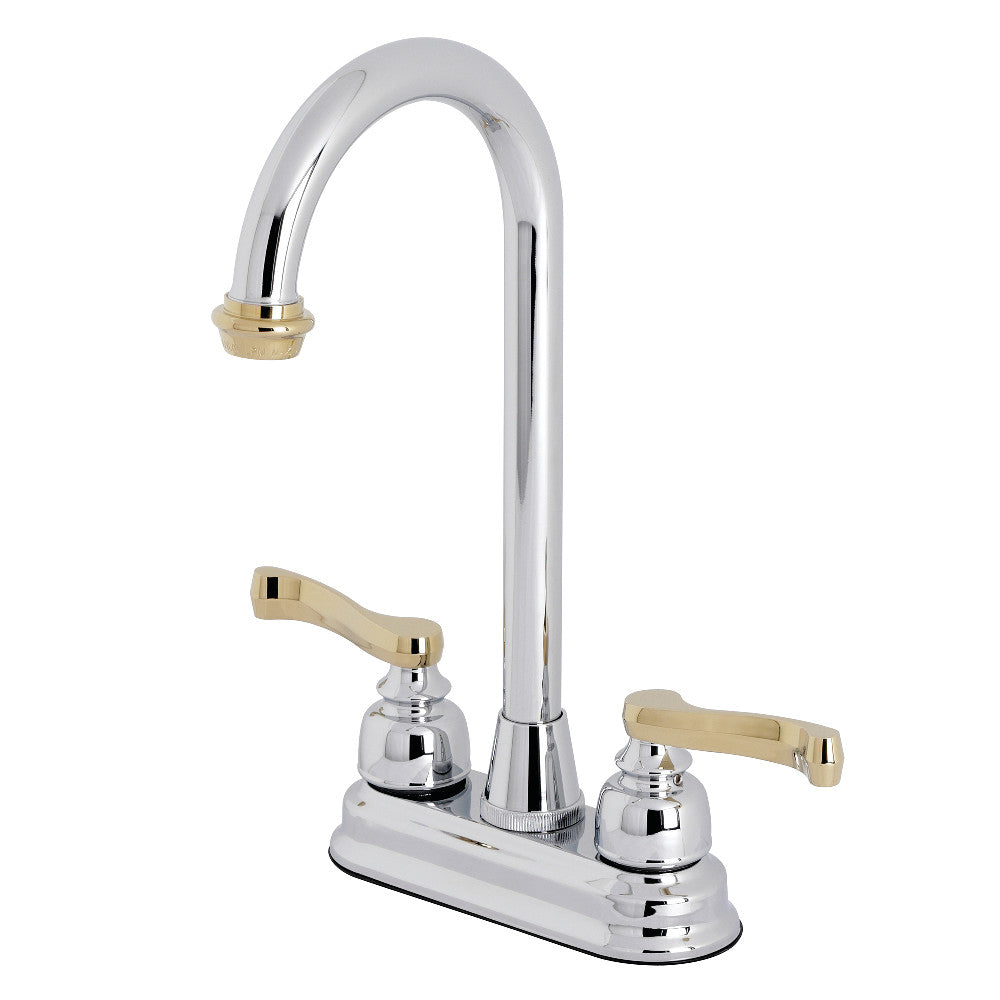 Kingston Brass KB8494FL Bar Faucet, Polished Chrome/Polished Brass - BNGBath