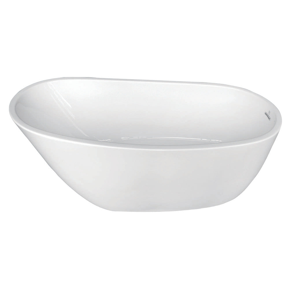 Aqua Eden VTRS592928 59-Inch Acrylic Single Slipper Freestanding Tub with Drain, White - BNGBath