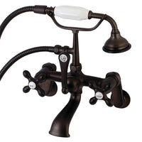 Thumbnail for Kingston Brass AE57T5 Aqua Vintage Wall Mount Tub Faucet with Hand Shower, Oil Rubbed Bronze - BNGBath