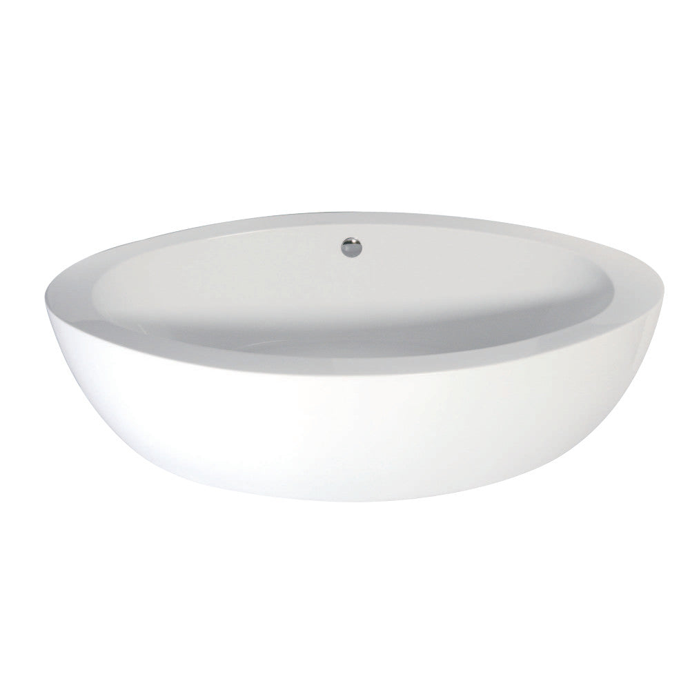 Aqua Eden VTOV733623 73-Inch Acrylic Double Ended Freestanding Tub with Drain, White - BNGBath