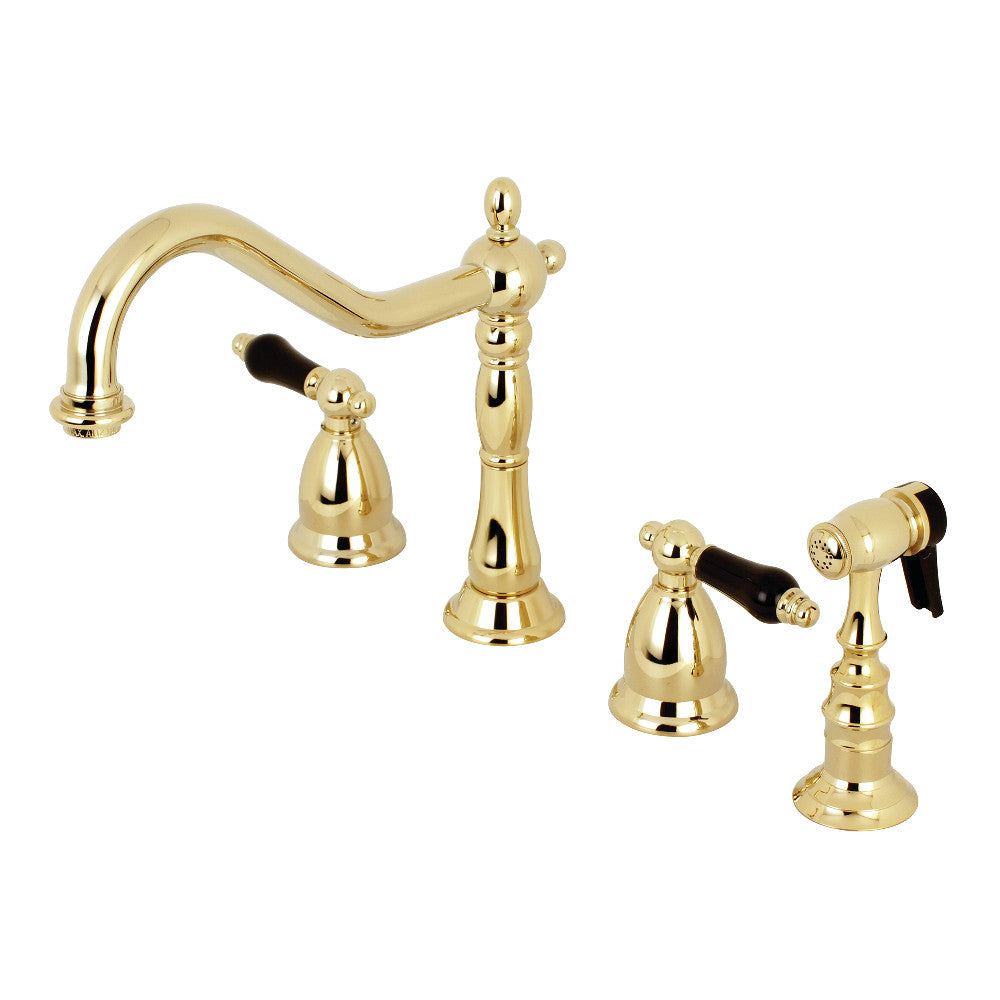 Kingston Brass KS1792PKLBS Widespread Kitchen Faucet, Polished Brass - BNGBath