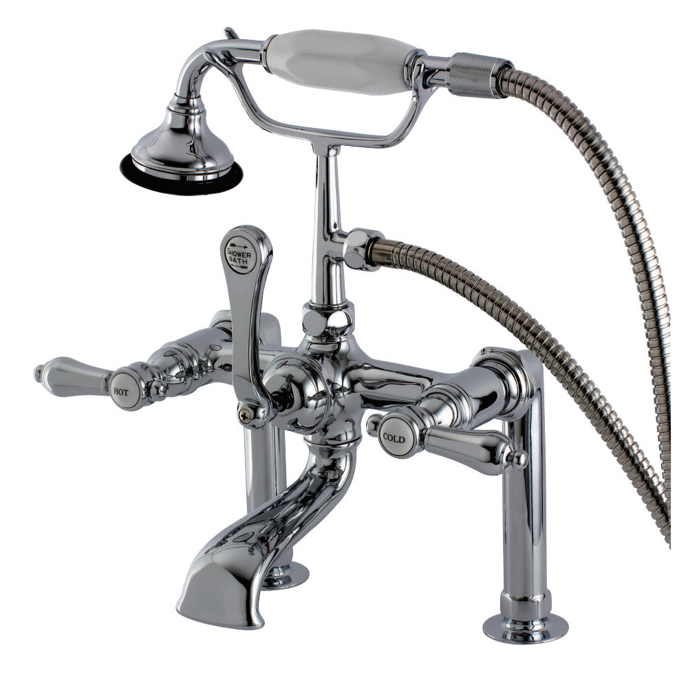 Aqua Vintage AE104T1BAL Heirloom Deck Mount Clawfoot Tub Faucet, Polished Chrome - BNGBath