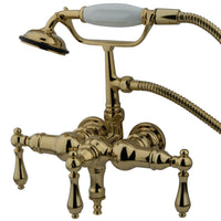 Thumbnail for Kingston Brass CC19T2 Vintage 3-3/8-Inch Wall Mount Tub Faucet, Polished Brass - BNGBath