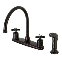 Thumbnail for Kingston Brass FB795ZXSP Millennium 8-Inch Centerset Kitchen Faucet with Sprayer, Oil Rubbed Bronze - BNGBath