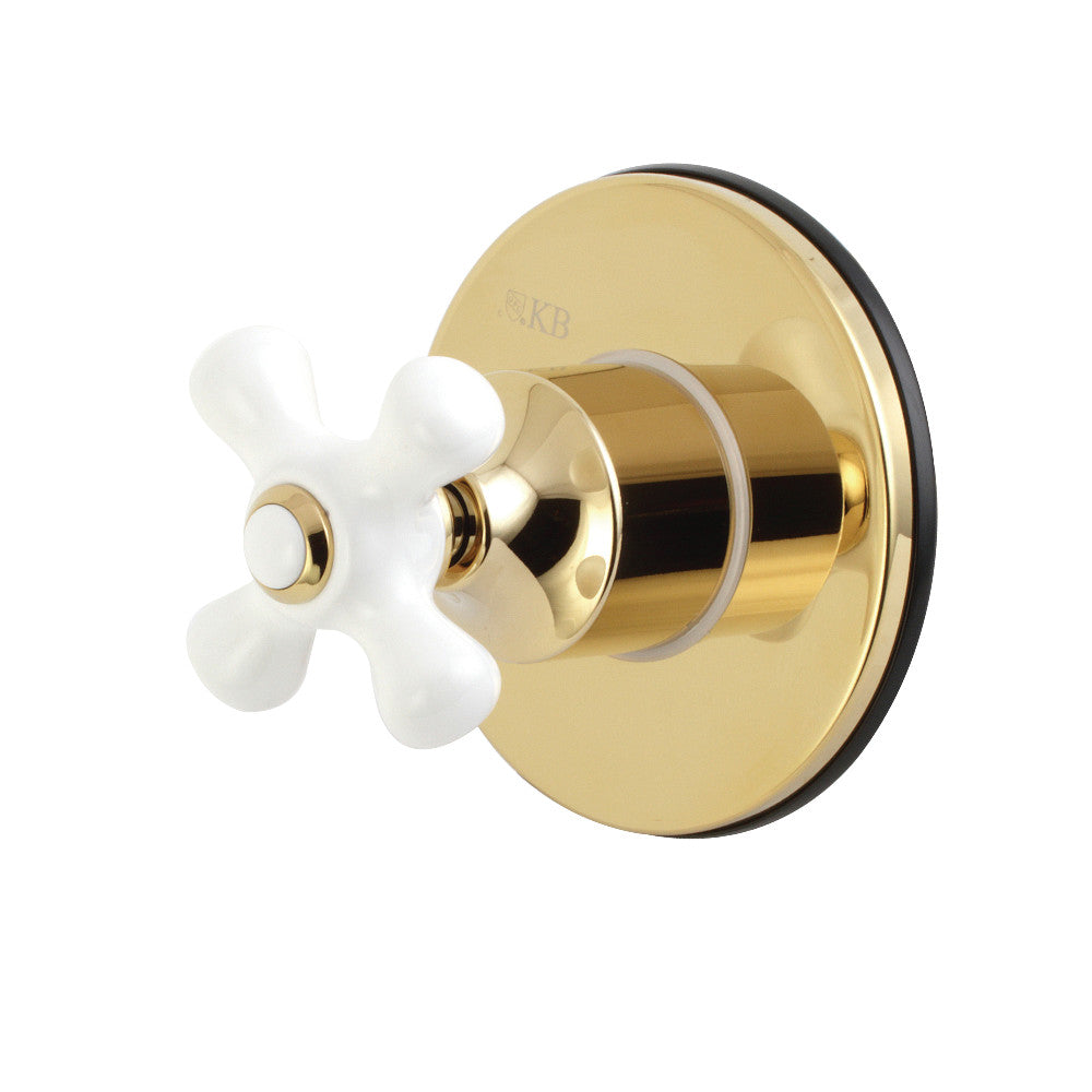 Kingston Brass KS3032PX 3-Way Diverter Valve with Trim Kit, Polished Brass - BNGBath