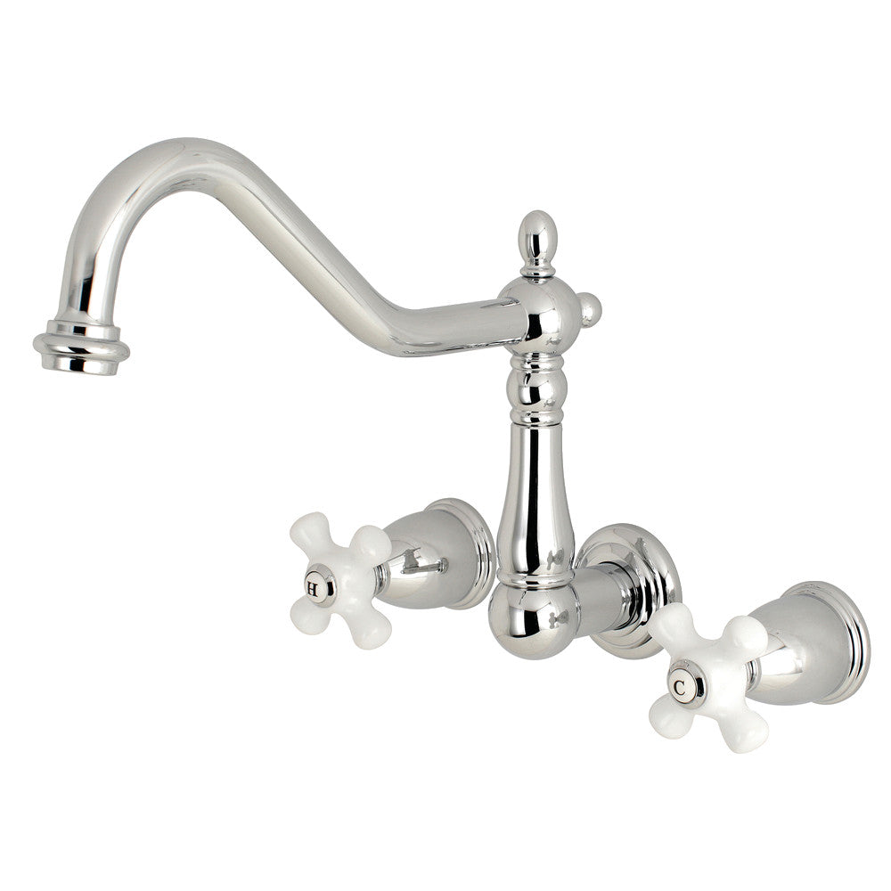 Kingston Brass KS1021PX Heritage Wall Mount Tub Faucet, Polished Chrome - BNGBath