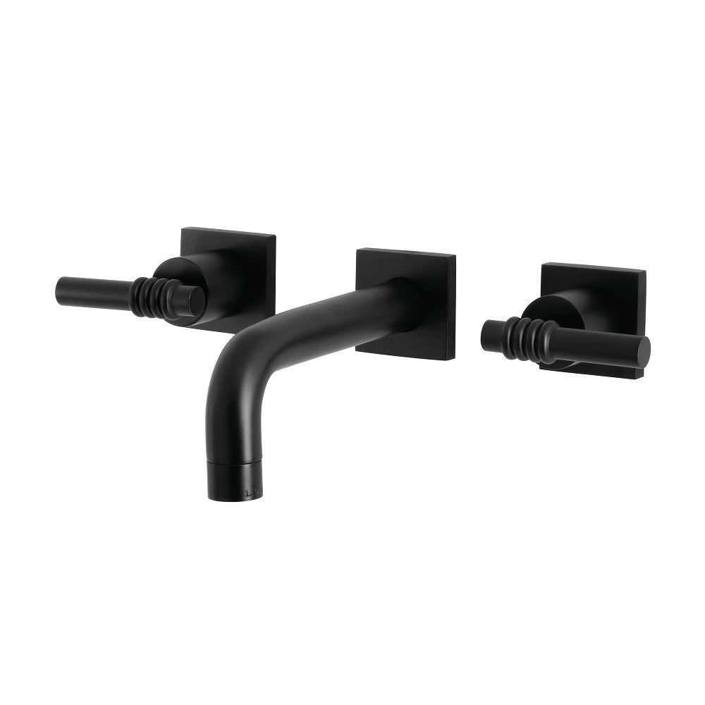 Kingston Brass KS6120ML Milano Two-Handle Wall Mount Bathroom Faucet, Matte Black - BNGBath