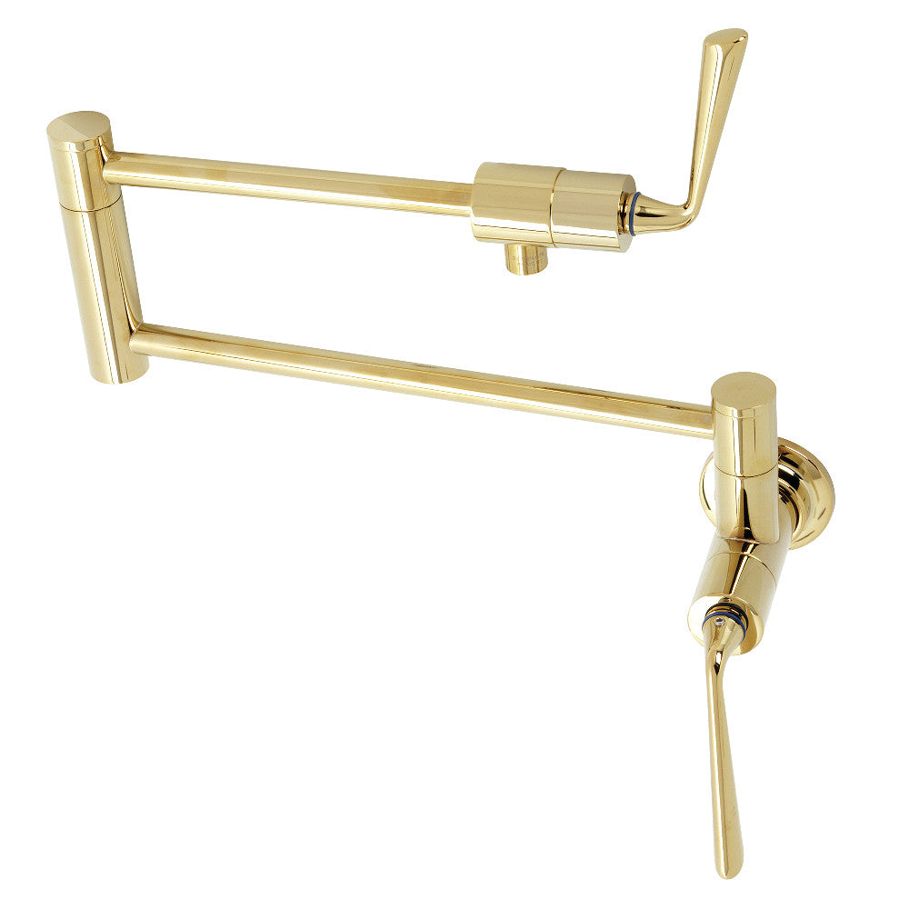 Kingston Brass KS4102ZL Silver Sage Wall Mount Pot Filler, Polished Brass - BNGBath