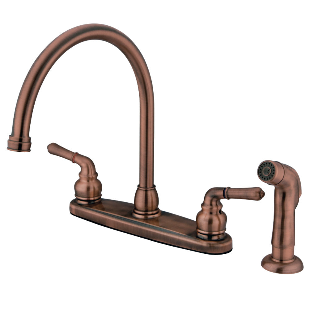 Kingston Brass GKB796SP Magellan Centerset Kitchen Faucet, Antique Copper - BNGBath