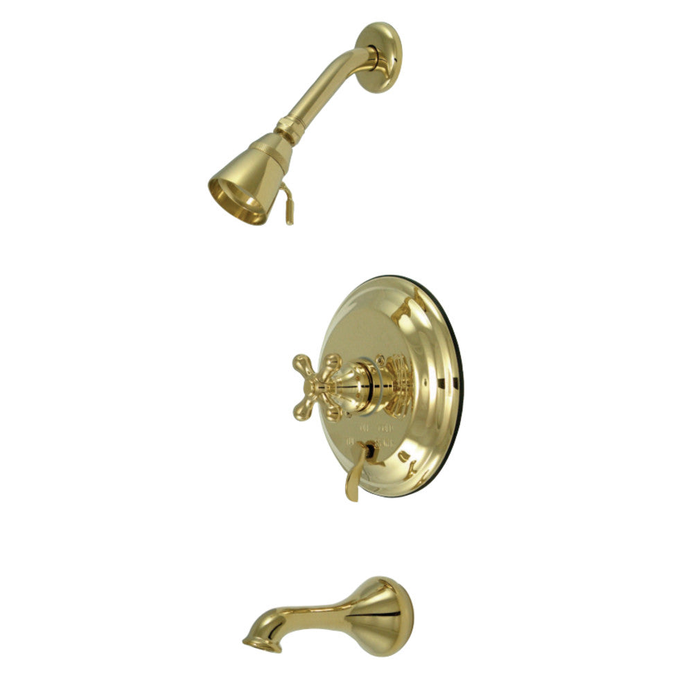 Kingston Brass KB36320AX Restoration Tub & Shower Faucet, Polished Brass - BNGBath