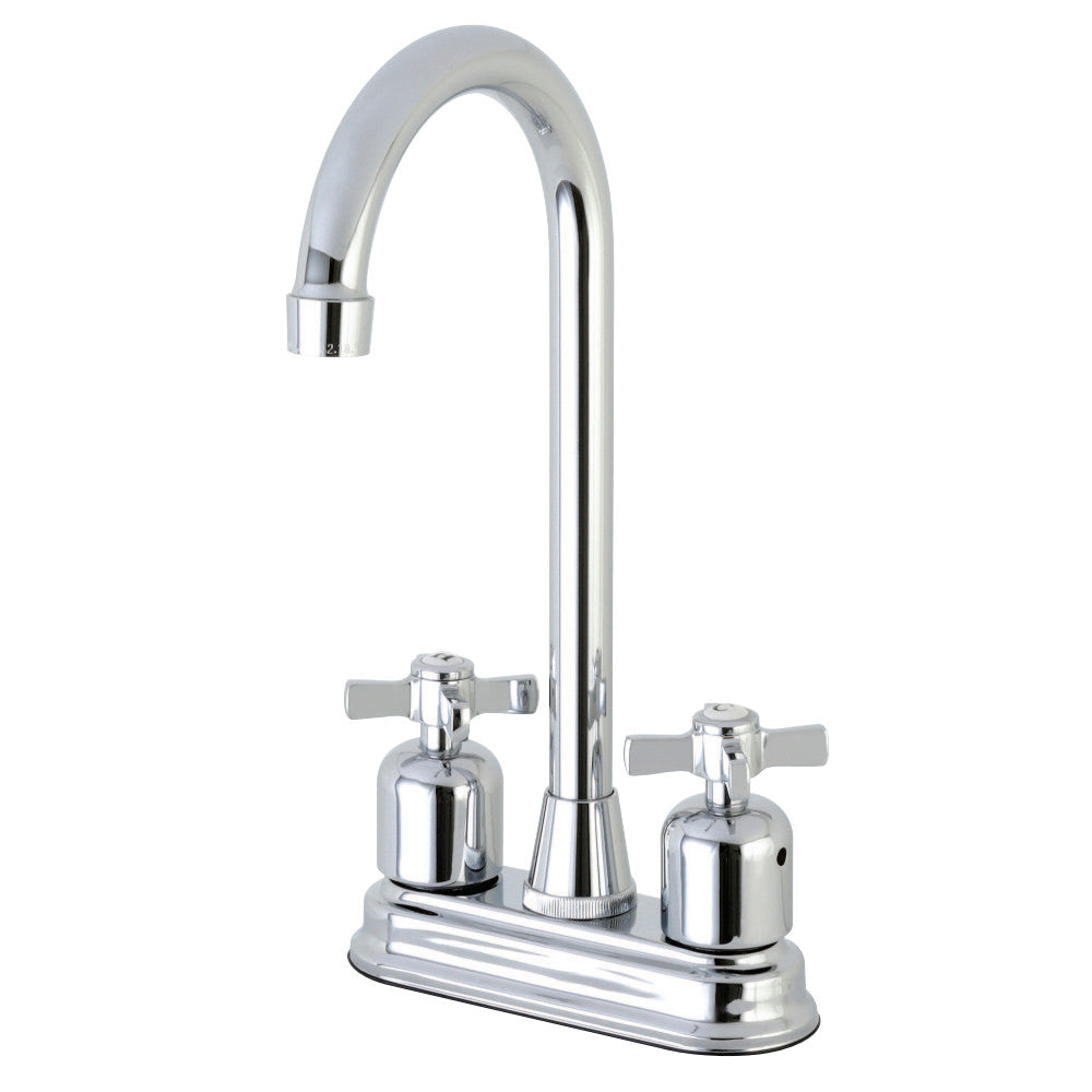 Kingston Brass Millennium FB491ZX 4" Centerset High-Arch Spout Bar Faucet, Polished Chrome - BNGBath