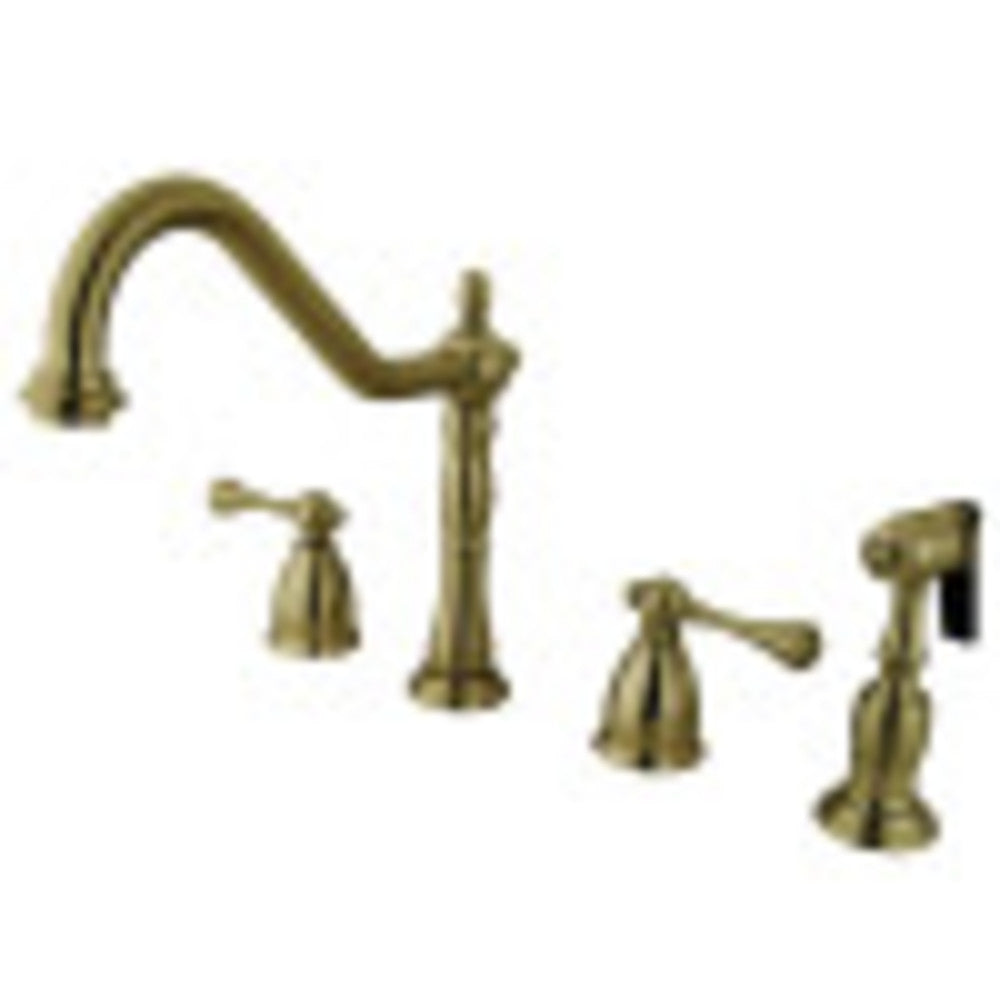 Kingston Brass KB1793BLBS Widespread Kitchen Faucet, Antique Brass - BNGBath