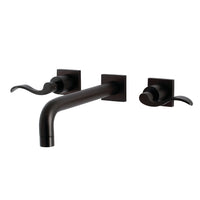 Thumbnail for Kingston Brass KS6025DFL NuWave Wall Mount Tub Faucet, Oil Rubbed Bronze - BNGBath