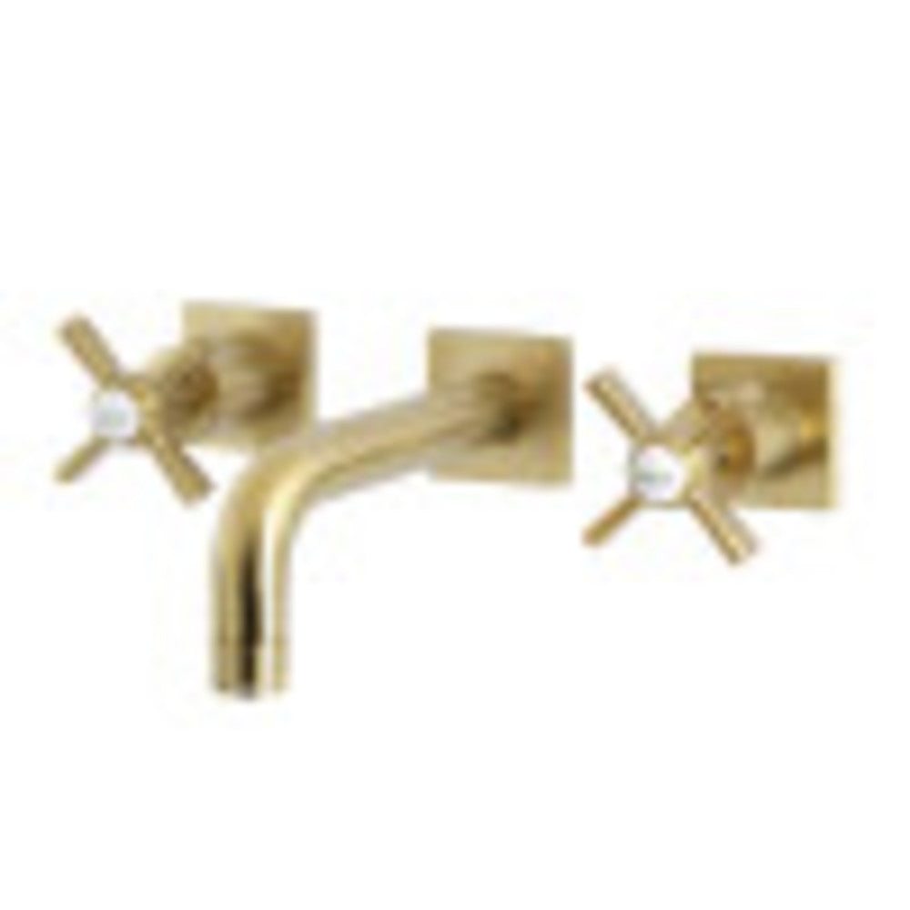 Kingston Brass KS6127ZX Millennium Two-Handle Wall Mount Bathroom Faucet, Brushed Brass - BNGBath