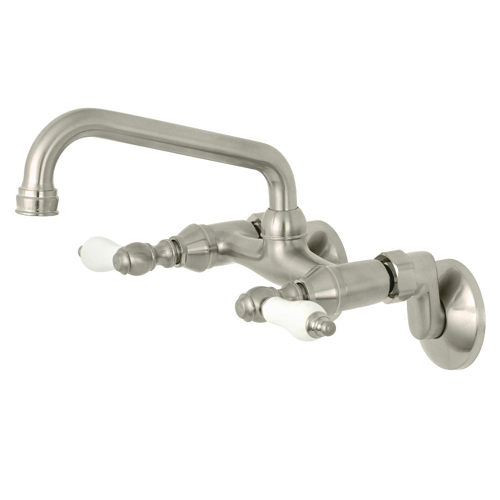 Kingston Brass KS513SN Kingston Two Handle Wall Mount Kitchen Faucet, Brushed Nickel - BNGBath