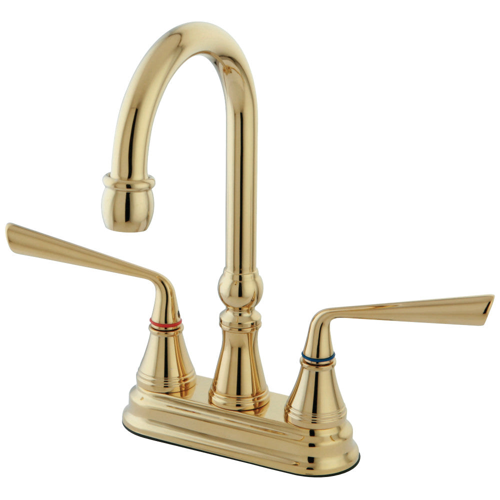 Kingston Brass KS2492ZL Silver Sage Bar Faucet, Polished Brass - BNGBath