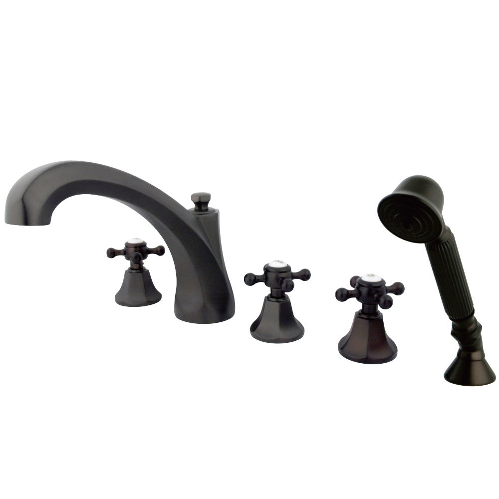 Kingston Brass KS43255BX Metropolitan Roman Tub Faucet with Hand Shower, Oil Rubbed Bronze - BNGBath