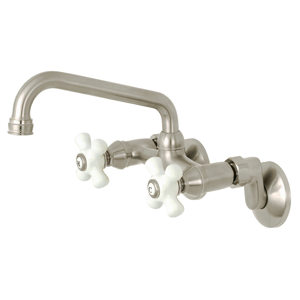 Kingston Brass KS613SN Kingston Two Handle Wall Mount Bathroom Faucet, Brushed Nickel - BNGBath