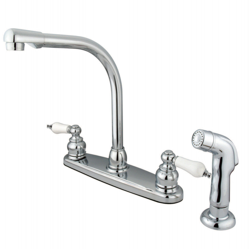 Kingston Brass KB711SP Victorian Centerset Kitchen Faucet, Polished Chrome - BNGBath