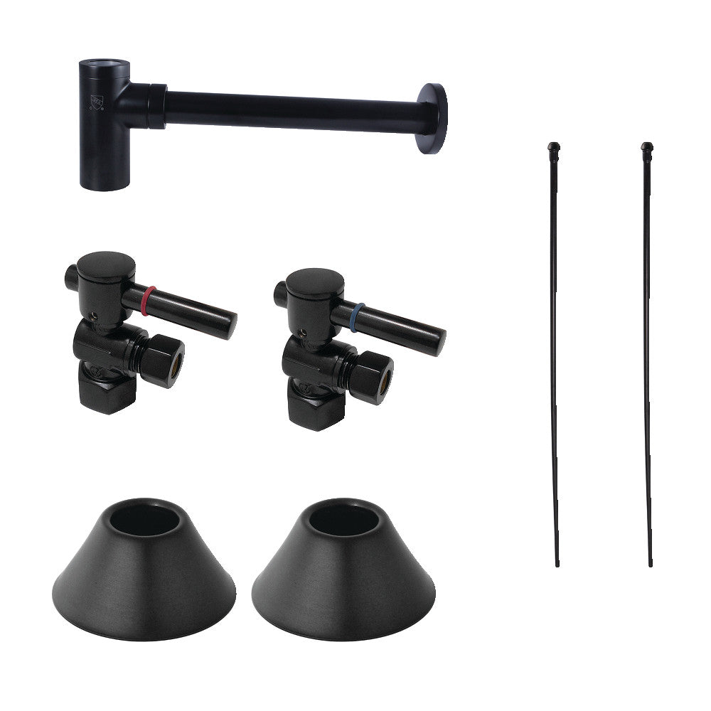 Kingston Brass CC43100DLLKB30 Modern Plumbing Sink Trim Kit with Bottle Trap, Matte Black - BNGBath