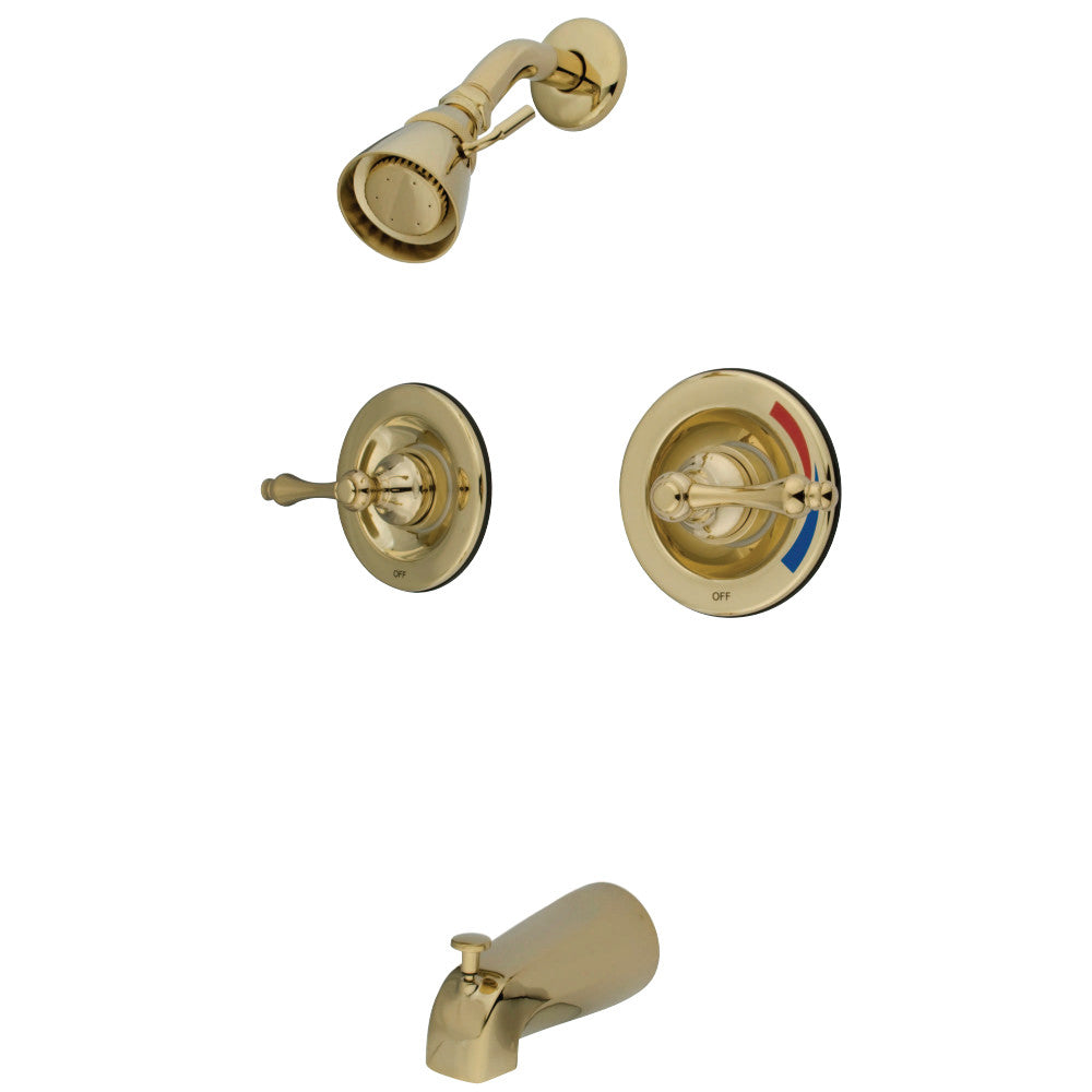 Kingston Brass GKB662AL Water Saving Vintage Tub & Shower Faucet with Pressure Balanced Valve, Polished Brass - BNGBath