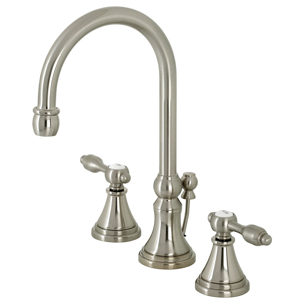 Kingston Brass KS2988TAL Tudor Widespread Bathroom Faucet with Brass Pop-Up, Brushed Nickel - BNGBath