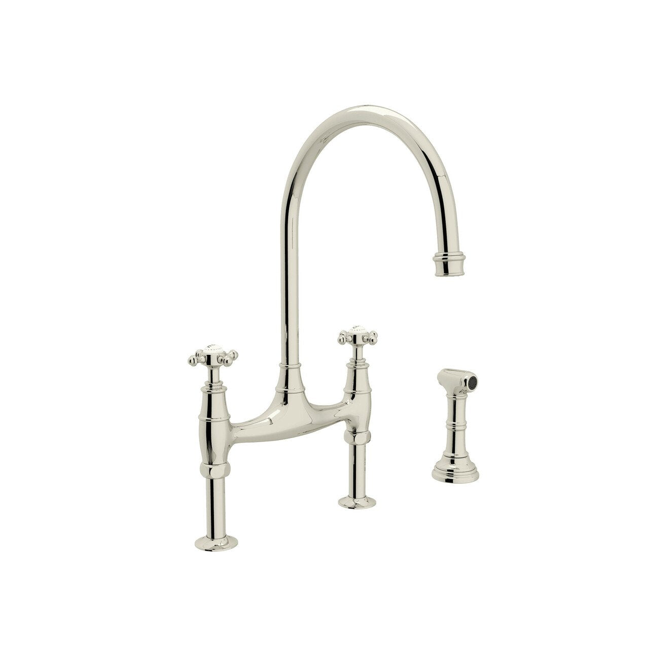 Perrin & Rowe Georgian Era Bridge Kitchen Faucet with Sidespray - BNGBath