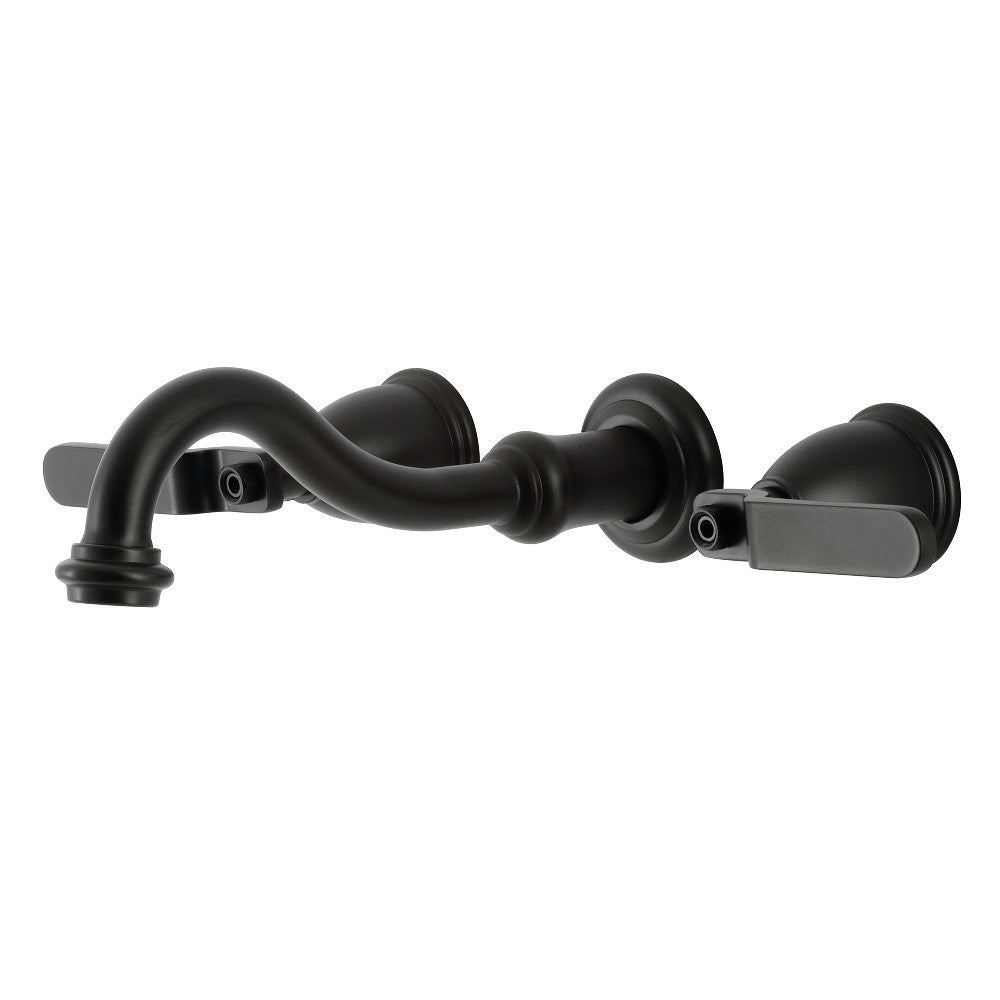 Kingston Brass KS3020KL Whitaker Two-Handle Wall Mount Tub Faucet, Matte Black - BNGBath