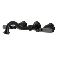 Thumbnail for Kingston Brass KS3020KL Whitaker Two-Handle Wall Mount Tub Faucet, Matte Black - BNGBath