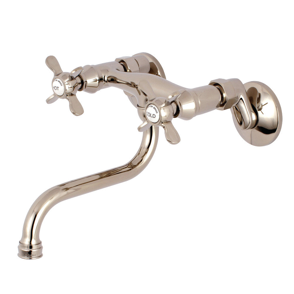 Kingston Brass KS116PN Essex Two Handle Wall Mount Bathroom Faucet, Polished Nickel - BNGBath