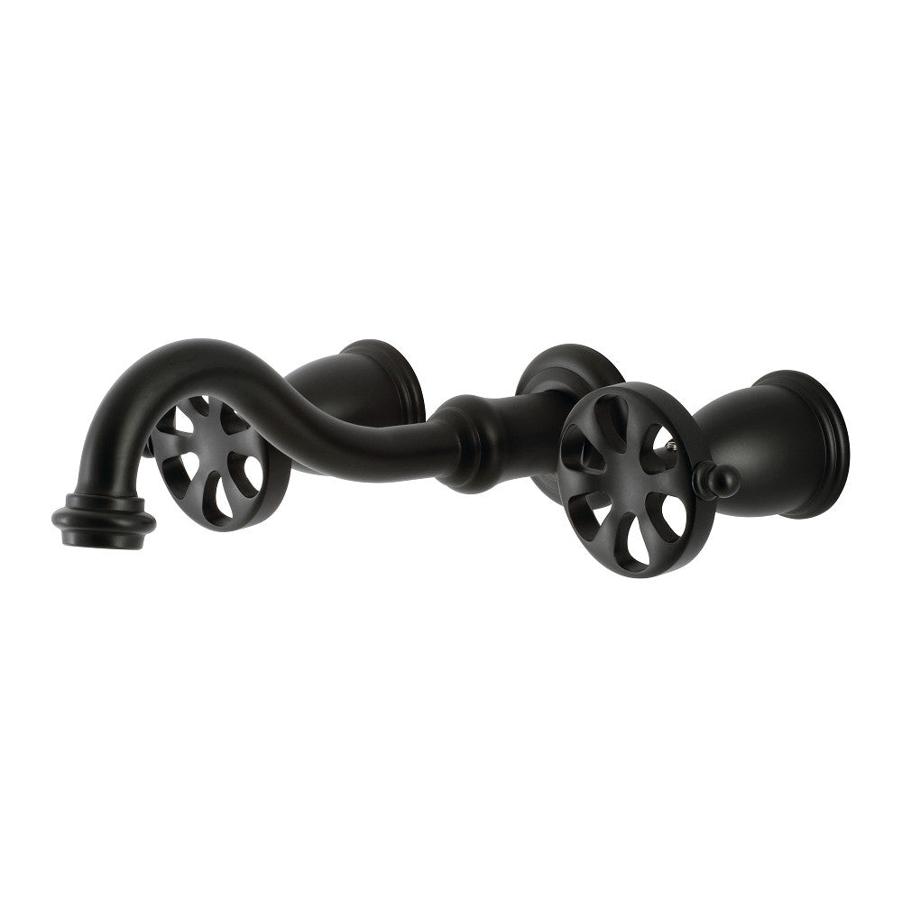 Kingston Brass KS3020RX Belknap Two-Handle Wall Mount Tub Faucet, Matte Black - BNGBath