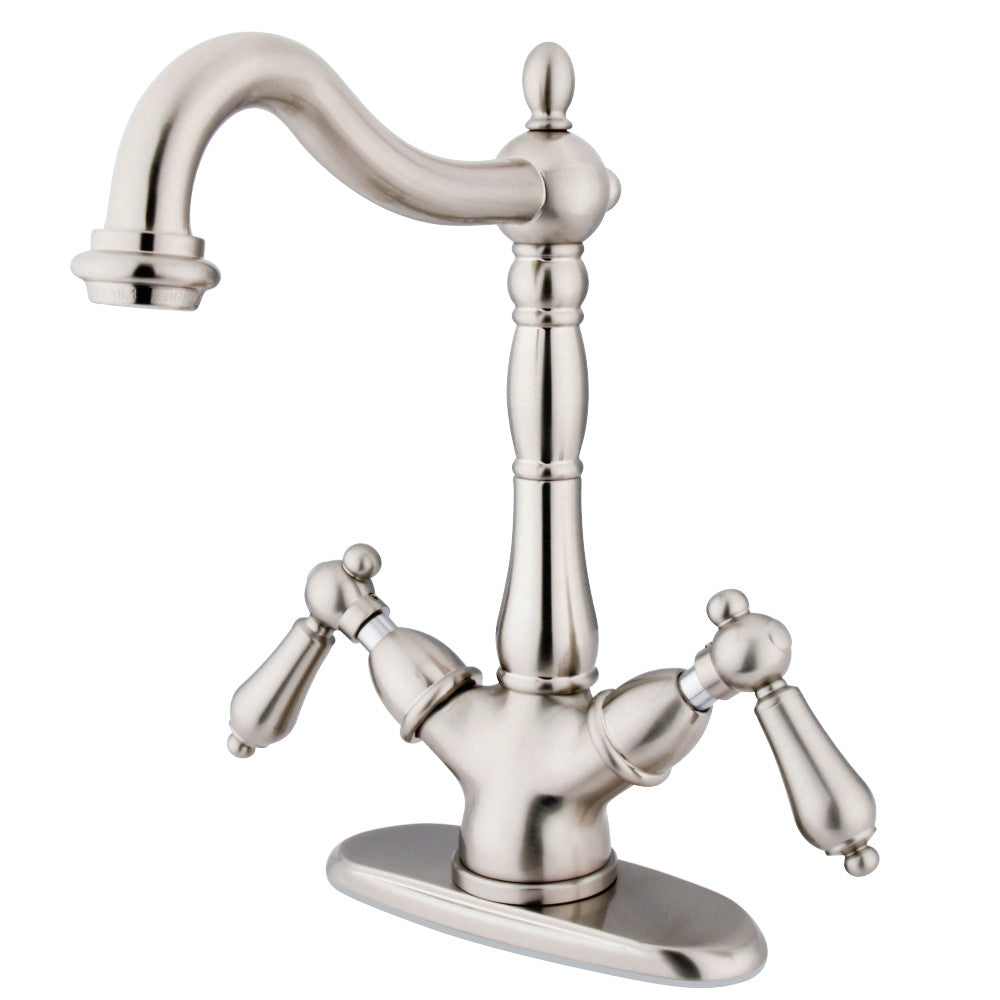 Kingston Brass KS1498AL Heritage 2-Handle Vessel Sink Faucet, Brushed Nickel - BNGBath