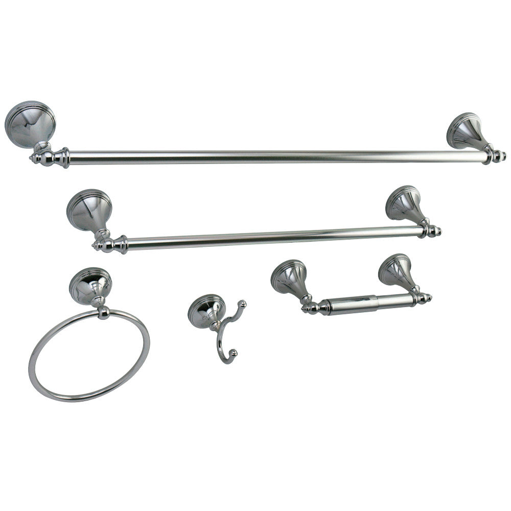 Kingston Brass BAHK1612478C Naples 5-Piece Bathroom Accessory Set, Polished Chrome - BNGBath