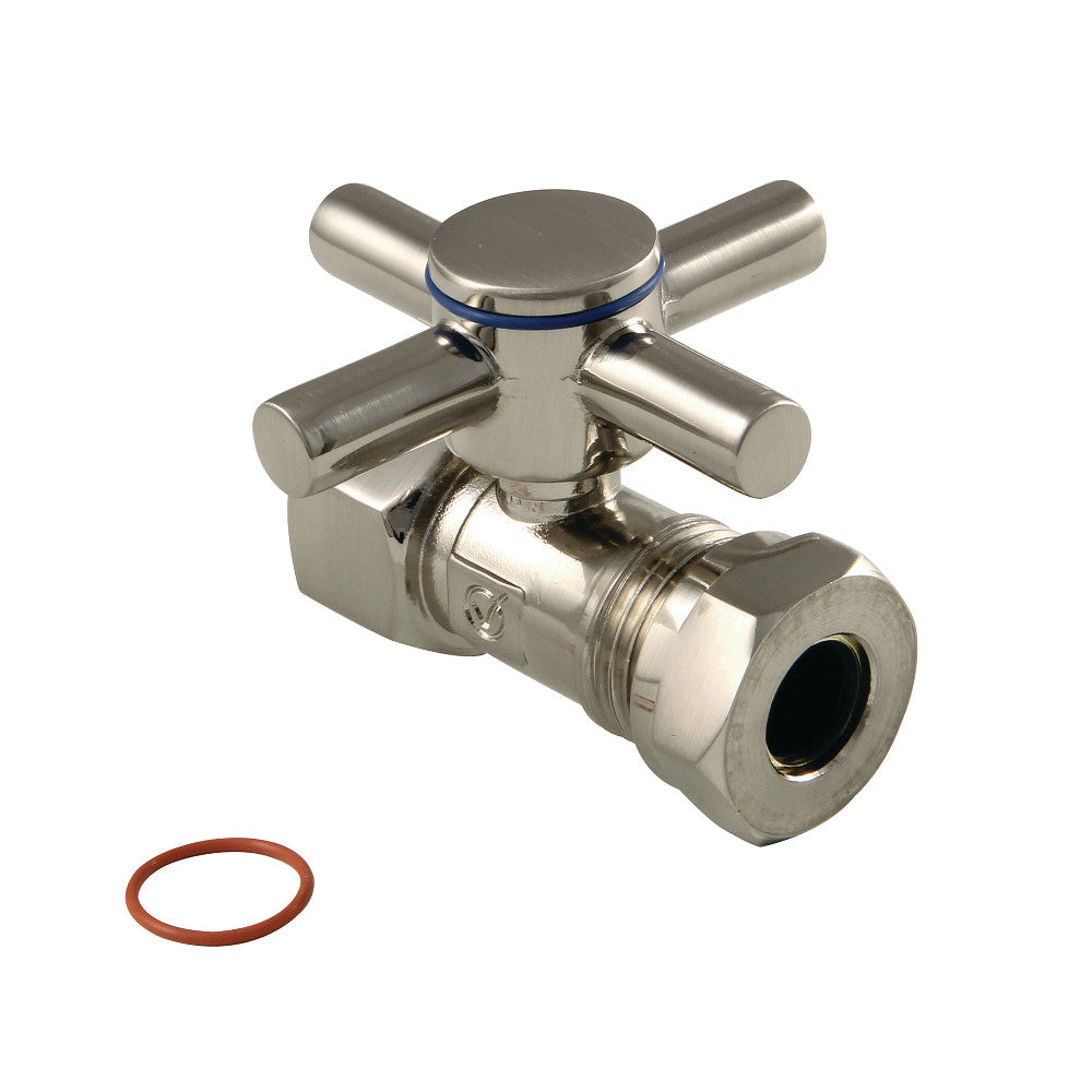 Kingston Brass CC44158DX Concord 1/2" IPS x 1/2" or 7/16" Slip Joint Straight Valve, Brushed Nickel - BNGBath