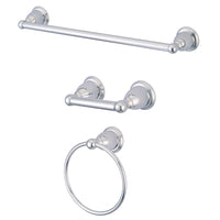 Thumbnail for Kingston Brass BAK175248C Heritage 3-Piece Bathroom Accessory Set, Polished Chrome - BNGBath