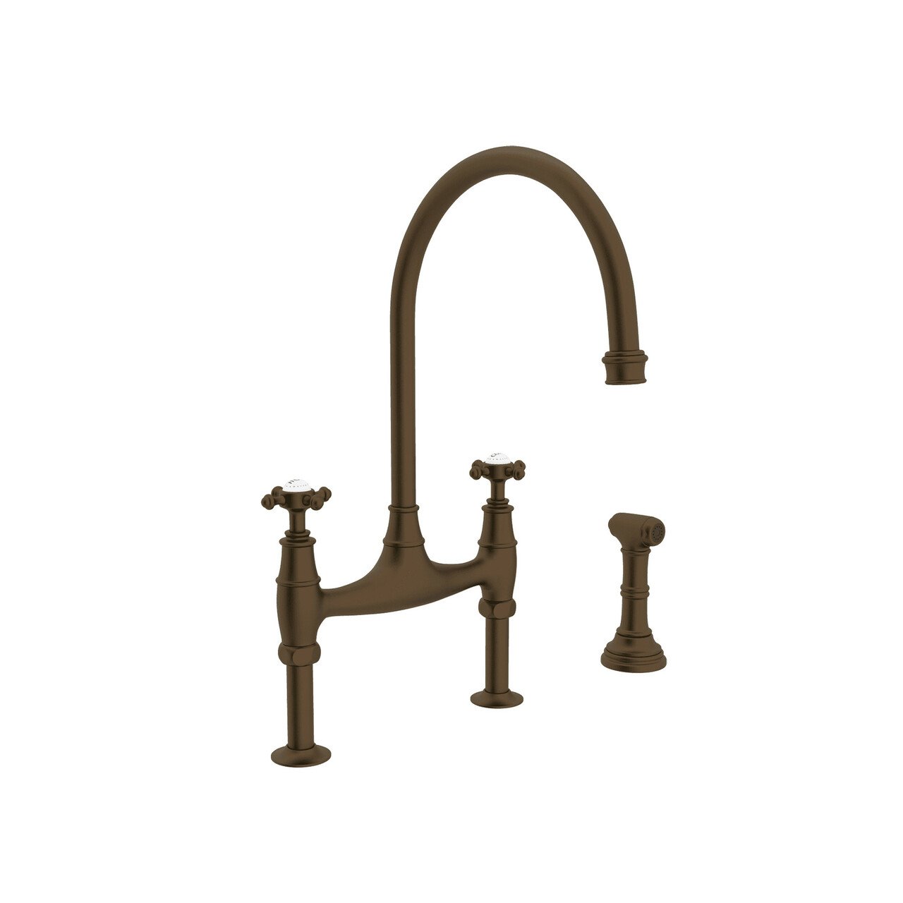 Perrin & Rowe Georgian Era Bridge Kitchen Faucet with Sidespray - BNGBath